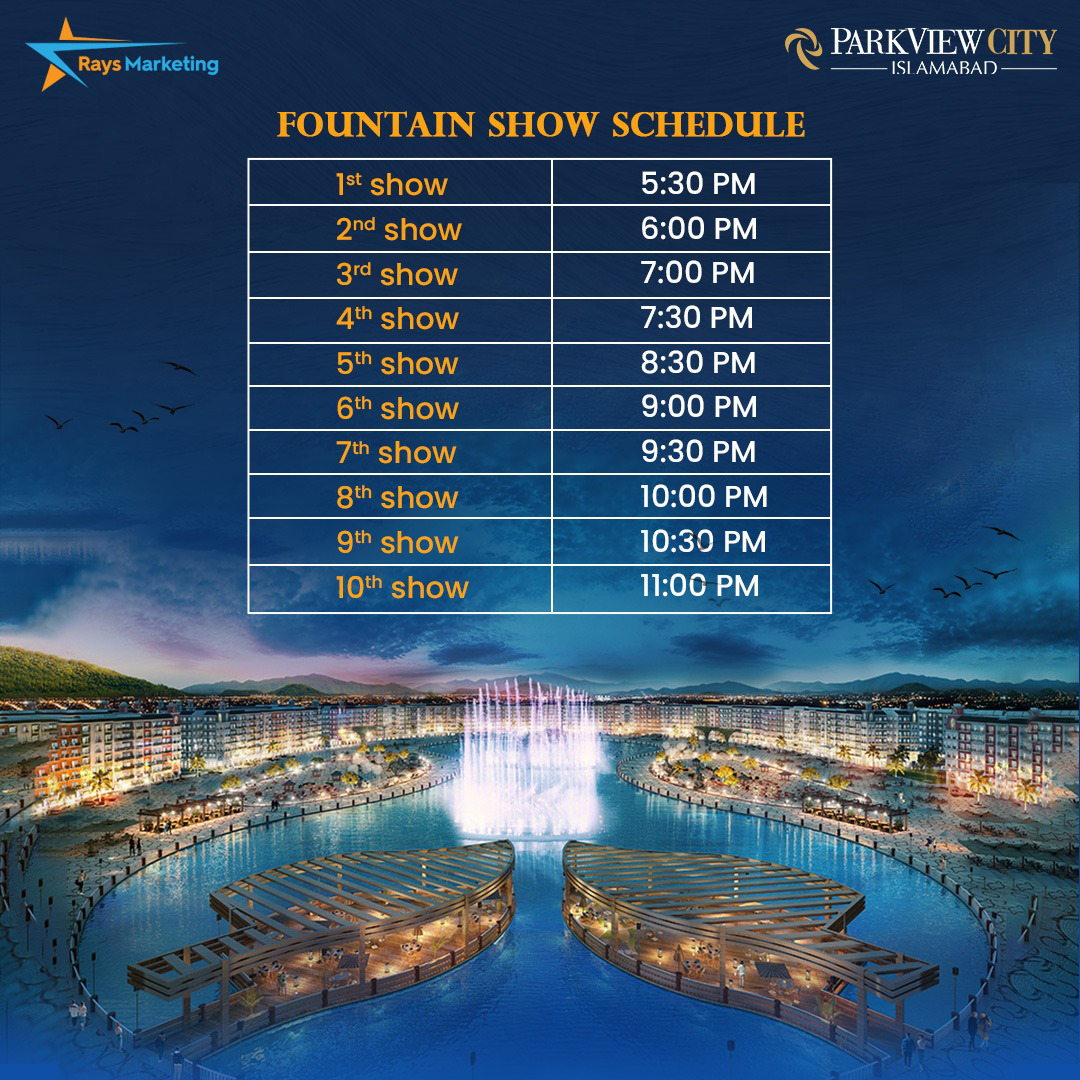 Dancing Fountain Show Timing Schedule